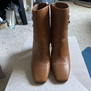 Jimmy Choo Minori Tan Leather Ankle Booties